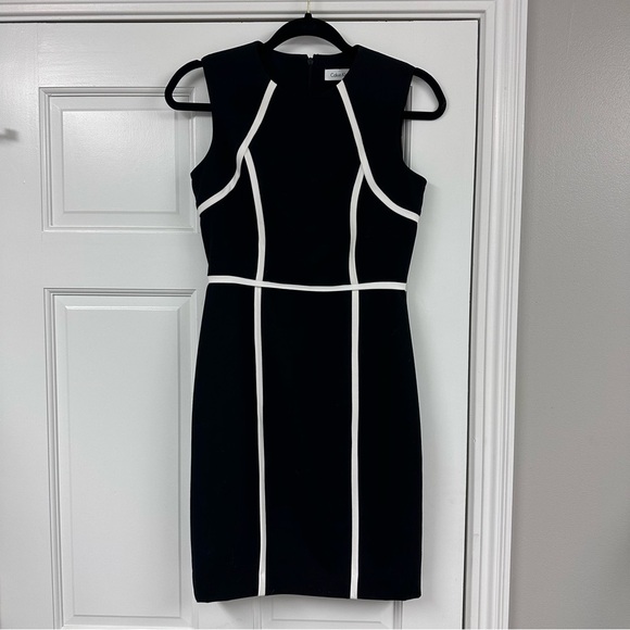 Calvin Klein Black and White Midi Dress - Picture 2 of 7